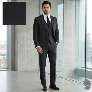 Raymond 100% Pure Wool (All Wool) with GABARDINE Weaving Plain Dark Grey Color Unstitched Suit Fabric - 3.5 Mts / VV2107