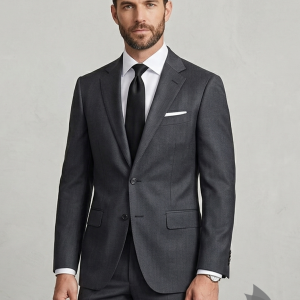 Raymond 100% Pure Wool (All Wool) with GABARDINE Weaving Plain Grey Color Unstitched Suit Fabric - 3 Mts / VV2110