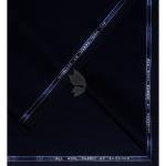 Raymond 100% Pure Wool (All Wool) with GABARDINE Weaving Plain Navy Blue Color Unstitched Suit Fabric - 3.5 Mts / VV2114