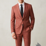 Raymond Super 100's Merino Wool made from Soft and Gentle Fabric Peach Plain Unstitched Suit Fabric - 3 meters / VV2152