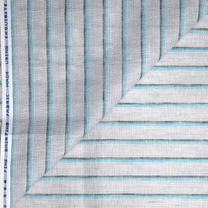 Siyaram's Linen with Cotton Jute Blue color Striped Unstitched Shirt Fabric - 1.60 Mts / VV2178