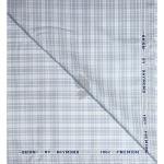 Raymond 100% Premium (Giza) Cotton Checkered Silver colour Unstitched Shirt Fabric - 1.60 mts / VV2220