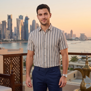 Siyaram's Festive Ceremony Collection Vertical Striped Pattern with "HEMP" blended Grey (Sage) colour Unstitched Shirt Fabric - 1.6 Mts / VV2248