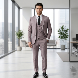 FRANCINI Luxury Italian Clothes with Terron Rayon Seashell (Pink) coloured & Solid pattern Unstitched Suit Fabric - 3.5 mts - MADE IN ITALY / VV2263