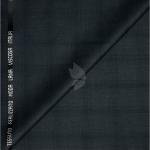 FRANCINI Luxury Italian Clothes with Wool Blend Slate (Blue) coloured & Checkered pattern Unstitched Trouser Fabric - 1.3 mts - MADE IN ITALY / VV2275