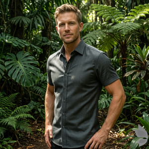 Siyaram's "Revista Collection" 100% Pure Royal Linen 60 Lea Jacquard Sage (Grey) Colour Unstitched Shirt Fabric - 1.60 Mts / VV2301