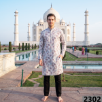 Siyarams festive collection printed pattern with hemp blended Multi color unstitched men's Kurta / sherwani / top fabric of 2 meters / VV2302