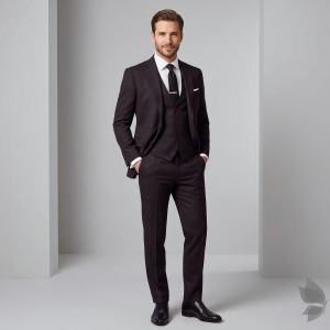 Raymond 35% Vicose blended Rosewood (Brown) colour with Solid pattern unstitched Suit Fabric - 3.5 Mts / VV2328