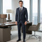 Raymond 35% Viscose blended Navy Blue colour Solid Pattern Unstitched Suit Fabric of 3.25 Mts / VV2331