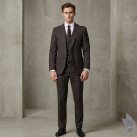 Raymond 35% Viscose blended Brown colour Solid Pattern Unstitched Suit Fabric of 3.5 Mts / VV2338