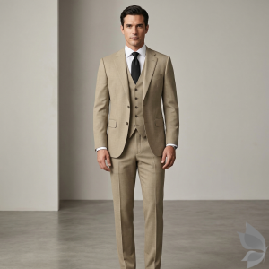 Raymond 35% Viscose blended Beige colour Solid Pattern Unstitched Suit Fabric of 3.5 Mts / VV2340