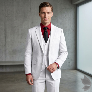 Raymond 35% Viscose blended White colour Solid Pattern Unstitched Suit Fabric of 3.5 Mts / VV2348