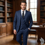 Raymond 35% Viscose Blended Blue colour Solid Pattern Unstitched Suit Fabric of 3.5 meters / VV2350