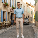 Raymond 100% Pure Linen Light Blue (Aqua) color Checkered Unstitched Shirt Fabric of 1.6 meters / VV2389AA