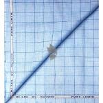 Raymond 100% Pure Linen Light Blue (Pale Blue) color Checkered Unstitched Shirt Fabric of 1.6 meters / VV2389AB