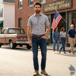 Raymond 100% Pure Linen Multi color Printed Unstitched Shirt Fabric of 1.6 meters / VV2389E