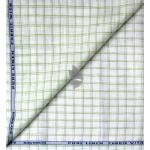 Raymond 100% Pure Linen White color Checkered Unstitched Shirt Fabric of 1.6 meters / VV2389V