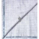 Raymond 100% Pure Linen White color Checkered Unstitched Shirt Fabric of 1.6 meters / VV2389Y