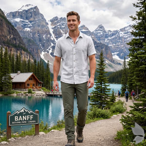 J.Hampstead Moretti 100% Pure Linen Fabric from "The Luxury Club of Italian Fusion Linen" with Light Blue (Aqua) Colour Plain Pattern Unstitched Shirt Fabric of 1.6 mts / VV2411