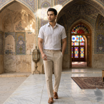 J.Hampstead Moretti 100% Pure Linen Fabric from "The Luxury Club of Italian Fusion Linen" with Grey Colour Plain Pattern Unstitched Shirt Fabric of 1.6 mts / VV2420