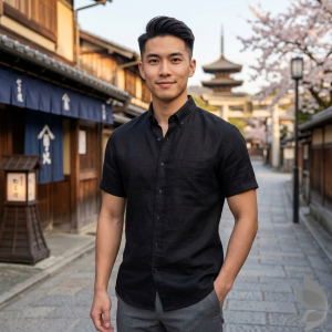 Siyaram's 100% Pure Linen 40 Lea Plain Black Colour Unstitched Shirt Fabric - 1.60 Mts / VV2491