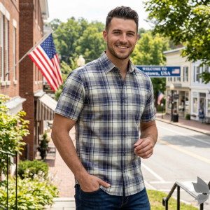 J.Hampstead Moretti Premium Egyptian Collection with 100% Giza Cotton Multicolour Checkered Pattern Unstitched Shirt Fabric of 1.6 mts - Made In Italy / VV2523