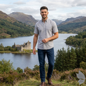 J.Hampstead Moretti Premium Egyptian Collection with 100% Giza Cotton Grey (Seashell) Colour Checkered Pattern Unstitched Shirt Fabric of 1.6 mts - Made In Italy / VV2528