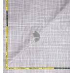 J.Hampstead Moretti Premium Egyptian Collection with 100% Giza Cotton Grey (Seashell) Colour Checkered Pattern Unstitched Shirt Fabric of 1.6 mts - Made In Italy / VV2528