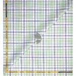 J.Hampstead Moretti Premium Collection with 100% Giza Cotton Green colour Checkered Pattern Unstitched Shirt Fabric of 1.6 mts - Made In Italy / VV2539