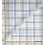 J.Hampstead Moretti Premium Collection with 100% Giza Cotton Green colour Checkered Pattern Unstitched Shirt Fabric of 1.6 mts - Made In Italy / VV2546