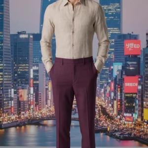 Raymond Australian Merino Wool Blended with All weather Solid pattern Maroon colour Unstitched Trouser Fabric of 1.3 meters / VV2580