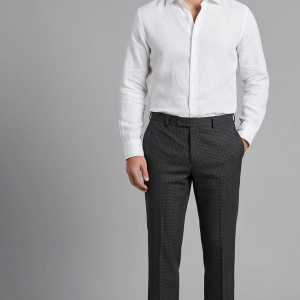 Raymond Australian Merino wool blend Checkered Pattern Grey colour Unstitched Trouser Fabric of 1.3 meters / VV2591