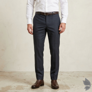 Raymond Luxurious fabrics with Super 120's Wool with 70% wool "Luxolite" Collection Navy Blue colour Checkered Unstitched Trouser Fabric of 1.3 Mts / VV2647