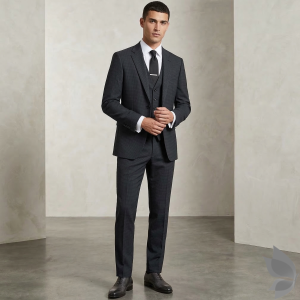 Raymond Luxurious fabrics with Super 120's Wool with 70% wool "Luxolite" Collection Green colour Checkered Unstitched Suit Fabric of 3.5 Mts / VV2656