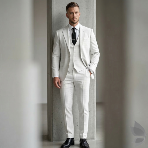 Raymond Luxurious fabrics with Super 130's Wool, "Silver" nano technology for well being Beige  Jacquard Unstitched Suit fabric of 3.5 Mts / VV2658