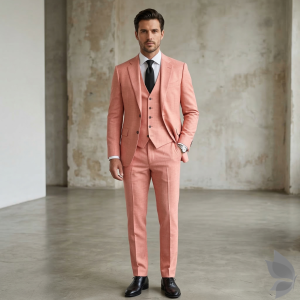 Raymond Soft & Pliable fabric, Viscose blended Orange (Salmon) colour Solid pattern unstitched suit fabric of 3.5 Mts / VV2714