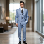 Raymond Soft & Pliable fabric, Viscose blended Light Blue colour Solid pattern unstitched suit fabric of 3.5 Mts / VV2716