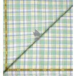 J.Hampstead Moretti Premium Egyptian Collection with 100% Giza Cotton Green Checkered Pattern Unstitched Shirt Fabric of 1.6 mts / VV2766