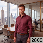 J.Hampstead Moretti Premium Egyptian Collection Natural Bamboo Blend Giza Maroon (Plum) colour Solid Pattern Unstitched Shirt Fabric of 1.6 mts / VV2808