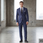 Raymond " TechnoSmart" All Weather Fabric With Silky Touch + U V Light Reflection + Moisture Management + Easy Care Blue checks Unstitched Suit Fabric 3 meters / VV4121- 4321