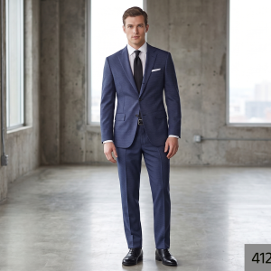 Raymond " TechnoSmart" All Weather Fabric With Silky Touch + U V Light Reflection + Moisture Management + Easy Care Blue checks Unstitched Suit Fabric 3 meters / VV4121- 4321