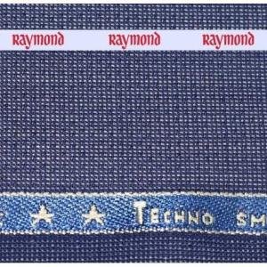Raymond " TechnoSmart" All Weather Fabric With Silky Touch + U V Light Reflection + Moisture Management + Easy Care Blue checks Unstitched Suit Fabric 3 meters / VV4121- 4321