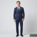 Raymond 45% Fine Wool Striped Pattern Blue Unstitched Suit Fabric - 3 meters / VV4348
