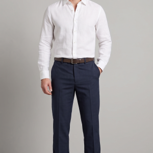 J.hampstead Terron Rayon SELF Design Navy Blue Coloured Trouser Fabric - 1.25 METRES - VV4745