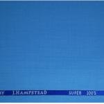 J.HAMPSTEAD 100'S BLUE COLOUR PLAIN UNSTITCHED TROUSER FABRIC -1.30 METRES / VV5155
