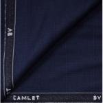 J.Hampstead Navy Blue Checks Terron Rayon Unstitched Trouser Fabric - 1.25 Metres / VV6078
