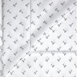 J.HAMPSTEAD " 100% GIZA COTTON " WHITE COLOURED PRINTED UNSTITCHED SHIRT FABRIC -1.6 METRES - VV6406