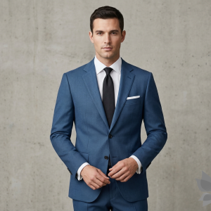 Raymond Dolcevita Wool Blue colour Solid pattern Unstitched Suit Fabric of 3.25 meters / VV6675