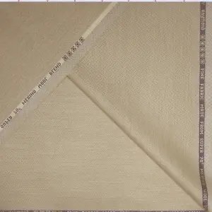 RAYMOND PATRIZIA COLLECTION SUPER 70'S PURE MERINO WOOL BEIGE COLOURED SELF DESIGN UNSTITCHED SUIT FABRIC -3.25 METRES / VV6694