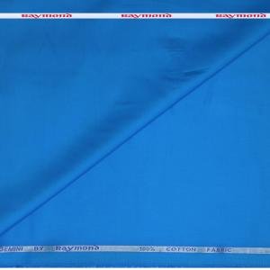 Raymond 100% Premium Cotton Blue Solid Unstitched Shirt Fabric - 1.60 metres / VV6714
